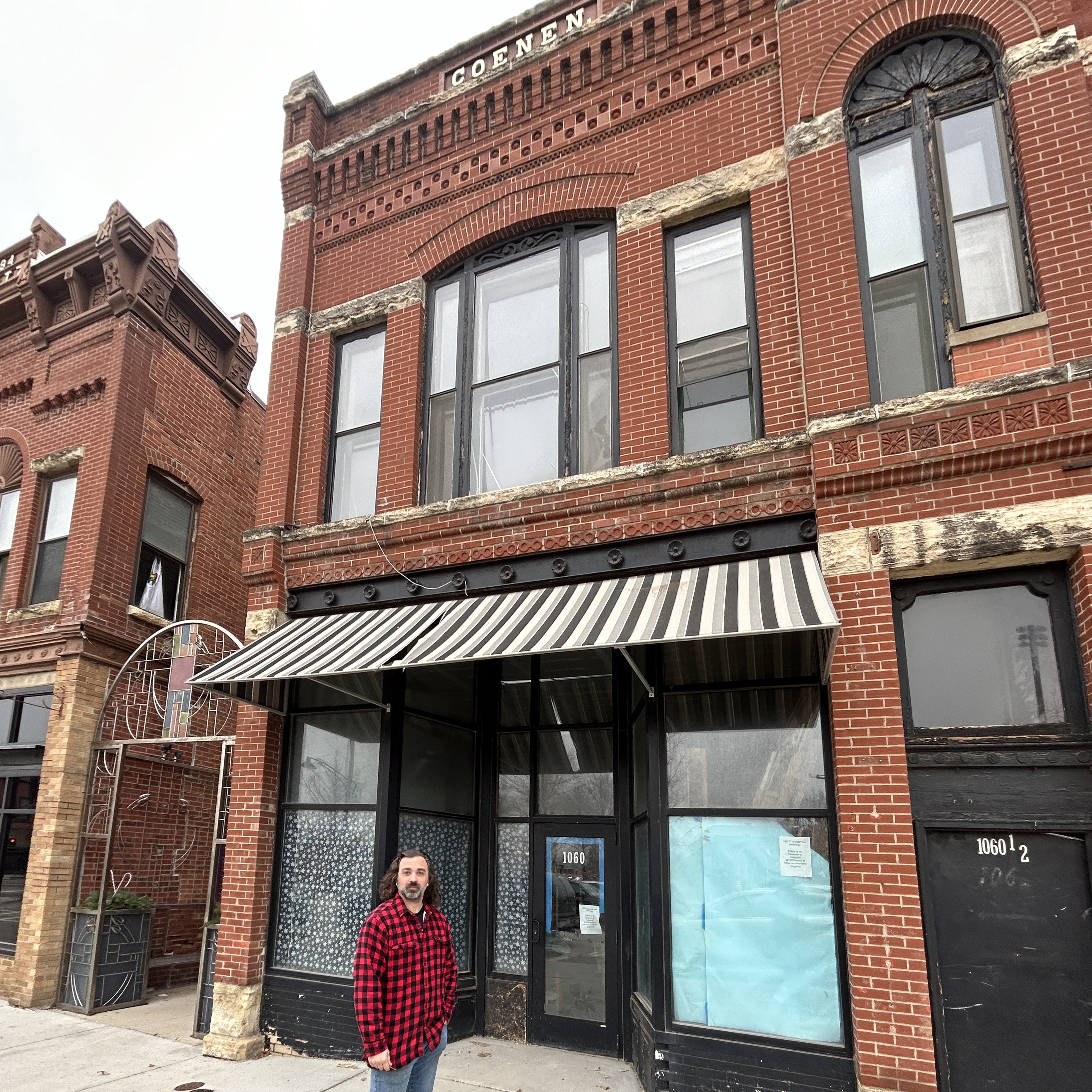 Ben Davis stands in front of his future storefront