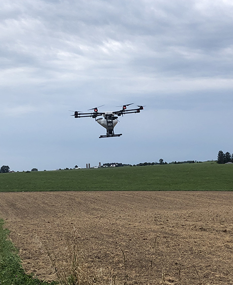 Rantizo drone flying over fields