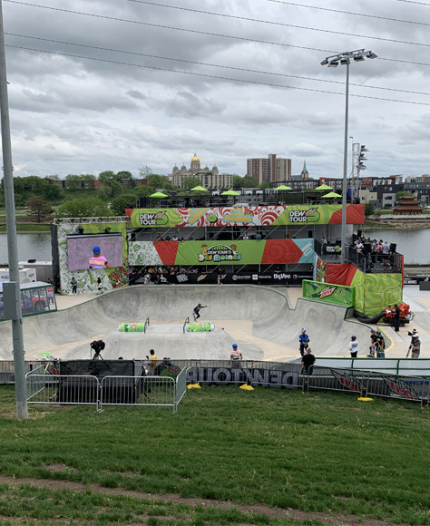 A view of the Lauridsen Skate Park in Des Moines Iowa.
