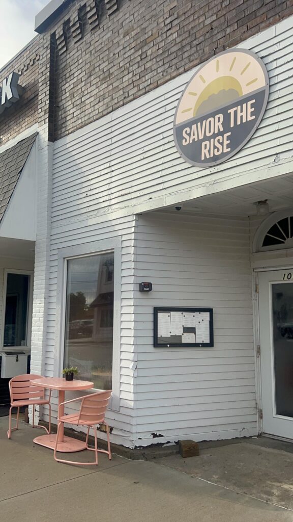 Savor the Rise storefront in Indianola, Iowa