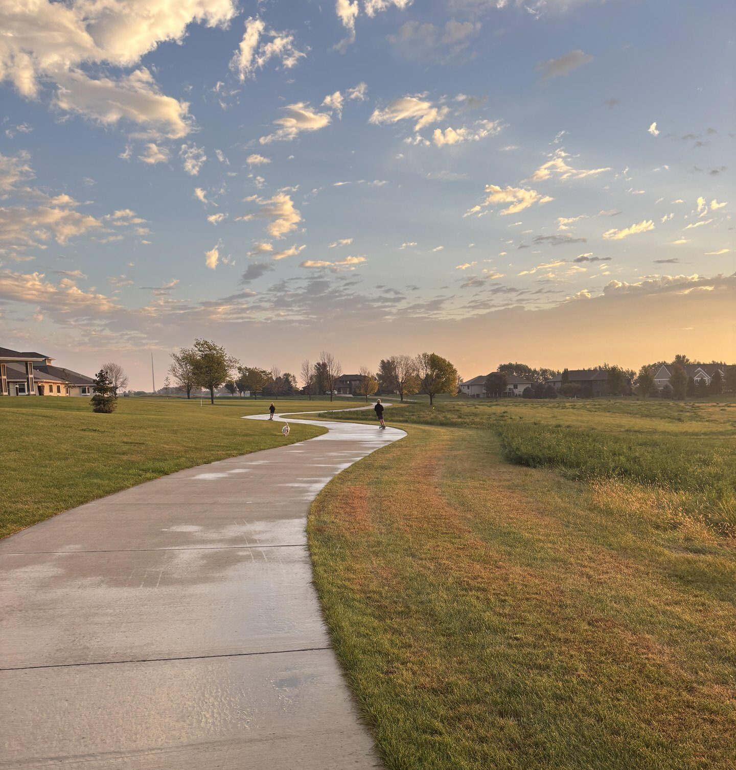 Trail in Iowa at sunset
