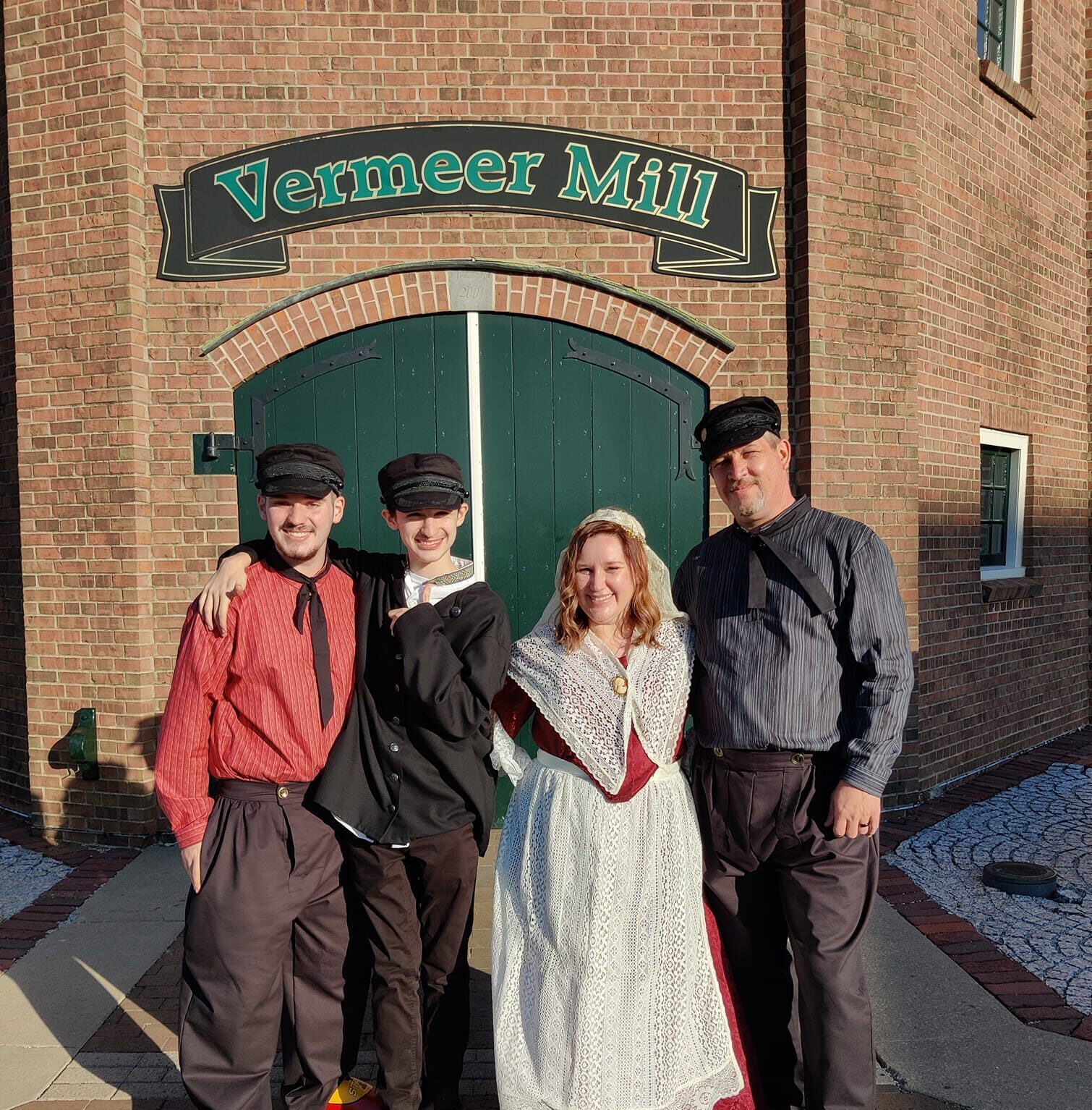 a family in dutch costumes