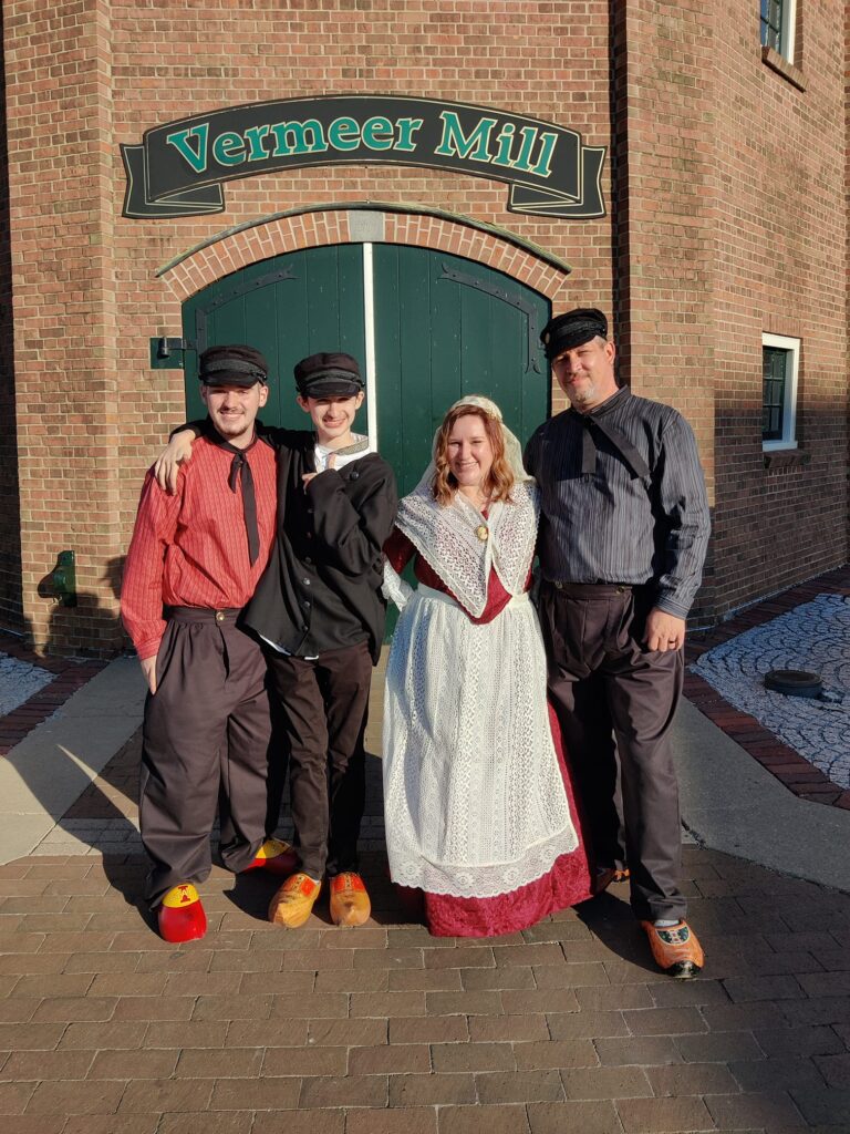 a family in dutch costumes