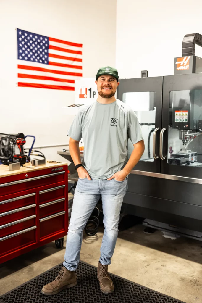 Jared Doerfler in his putter manufacturing shop