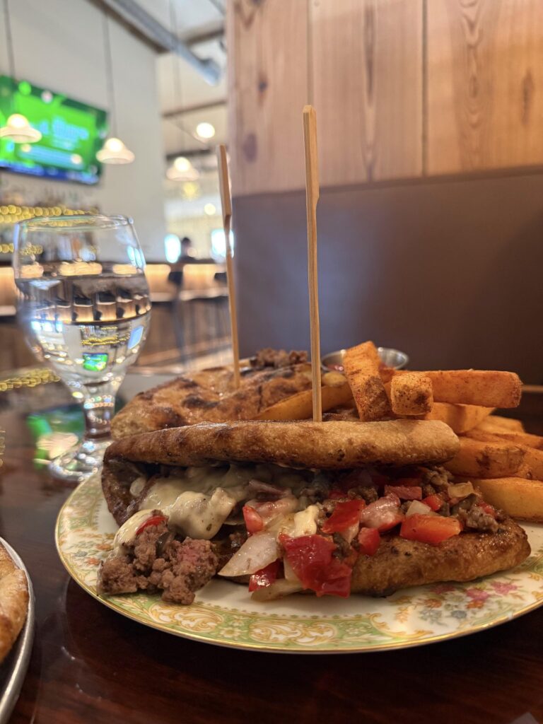 a plate of food at a restaurant 
